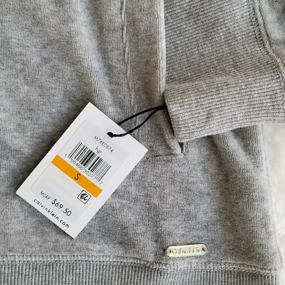 NWT Calvin Klein Velour Jacket, Size S - Picture 7 of 8